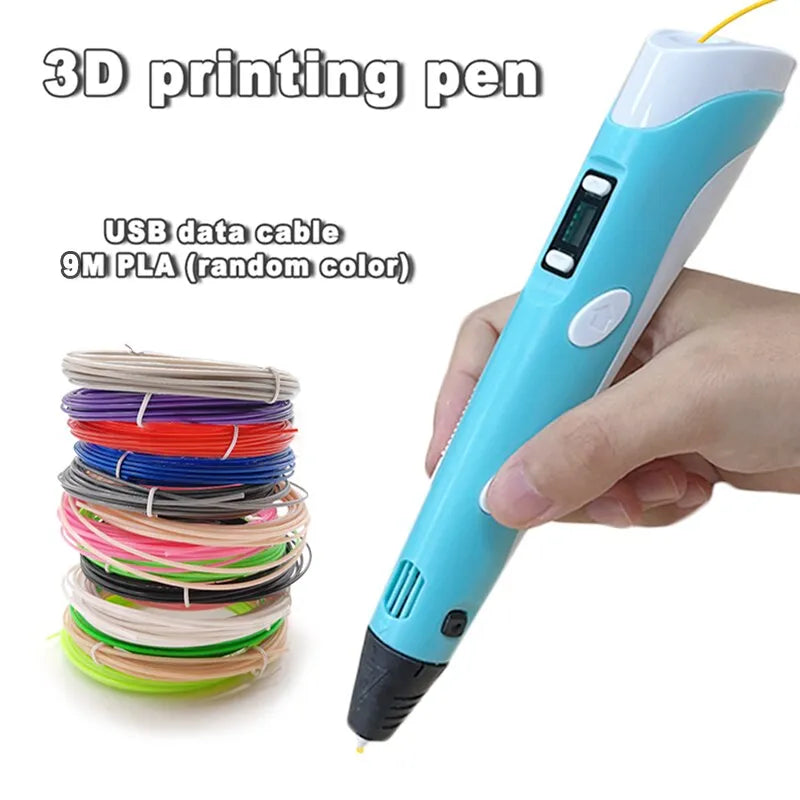 USB 3D Printing Pen DIY Drawing 9M PLA Filament Three dimensional