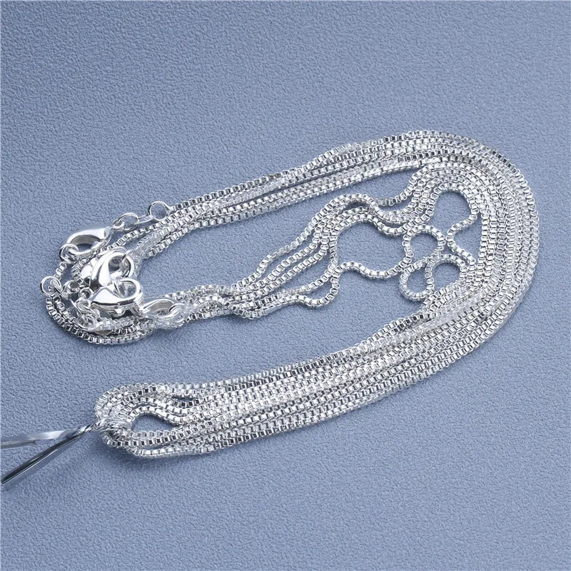 1pcs 925 Sterling Silver Rolo Bead Figaro Chain Necklace for Men Women