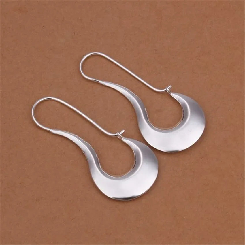 Fine 925 Sterling Silver Drop Earrings Charm for Women