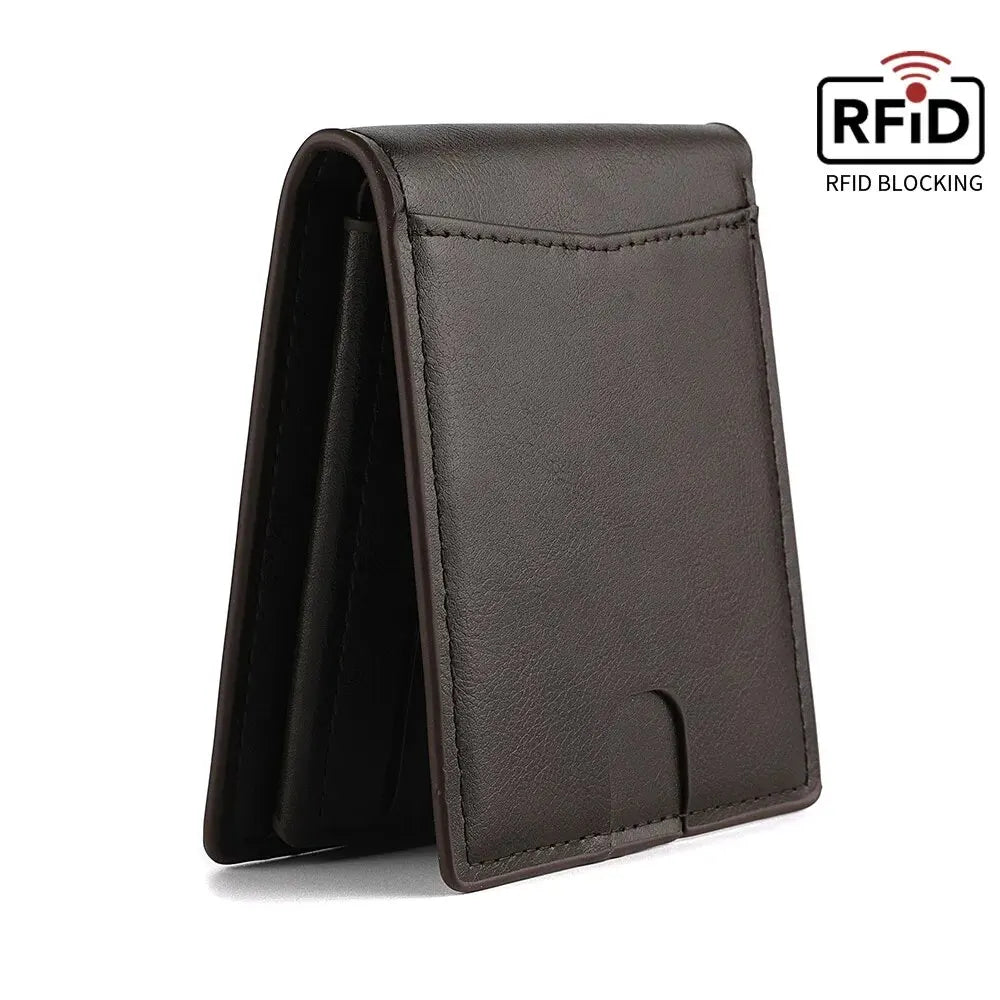 Rfid Mens Card Holder Slim Wallet PU Leather