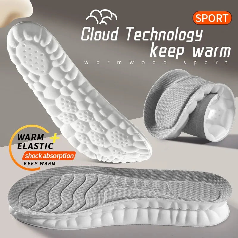 5D Sports Shoes Insoles PU Soft Breathable Shock Absorption