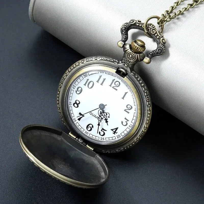 Retro Punk Pirate Captain Quartz Pocket Watch with Bracelet