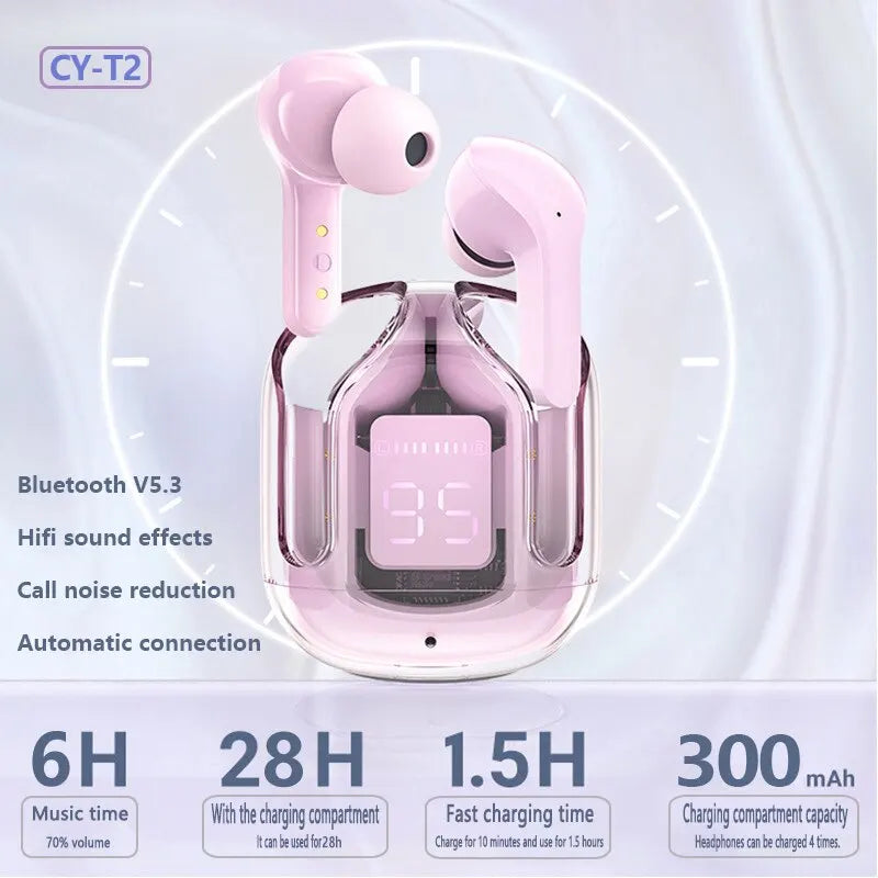 CY-T2 Wireless Bluetooth Headset Digital Display Earphones