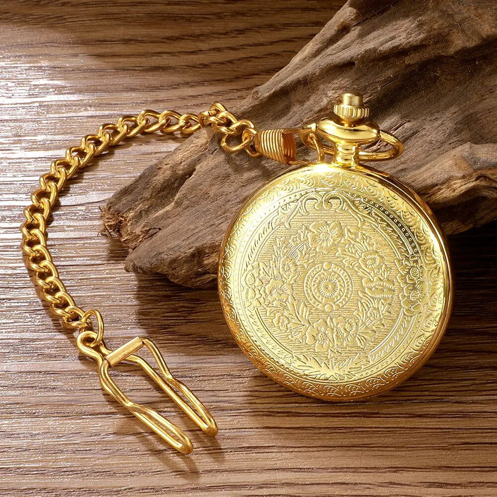 Quartz Roman Numerals Pocket Watch Necklace Pendant