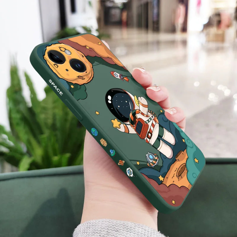 Hello Astronaut Phone Case For iPhone 15 14 13 12 11 Pro Max Mini