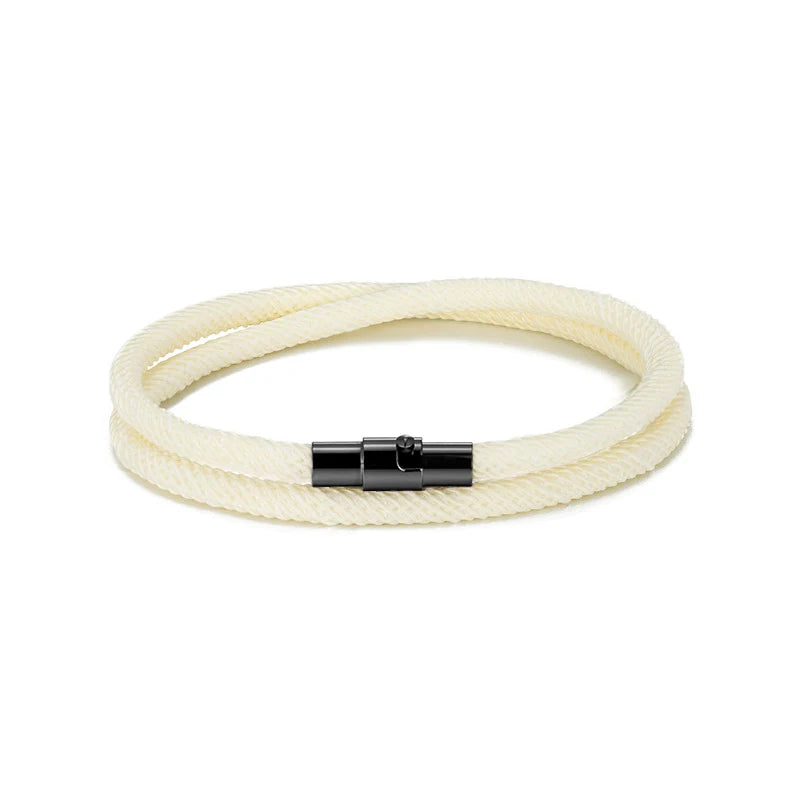 Minimalist Double Layer Rope Magnet Clasp Bracelet for Men Women