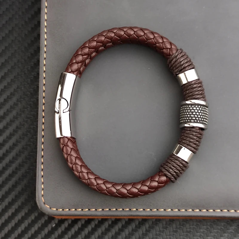 Luxury Vintage Multilayer Leather Mens Bracelet