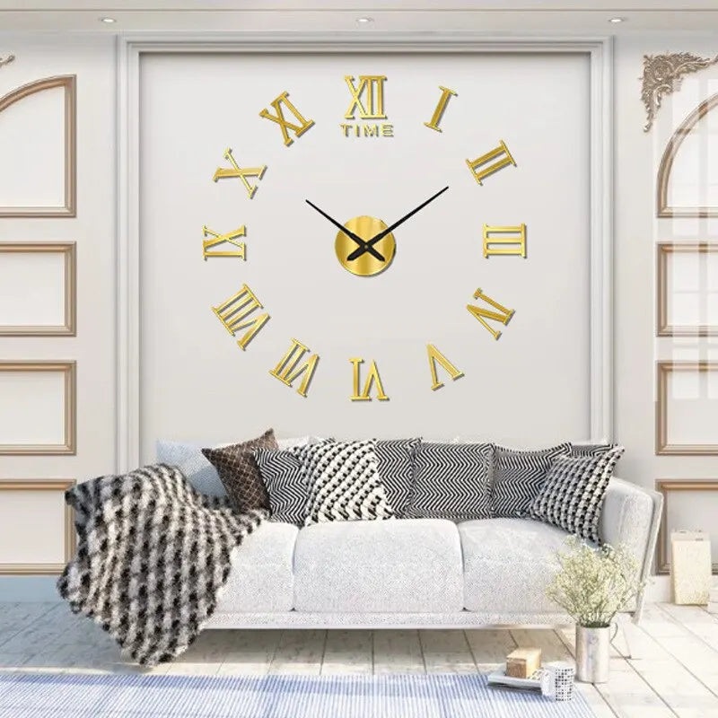 3D Acrylic Wall Clock Roman Numerals Design