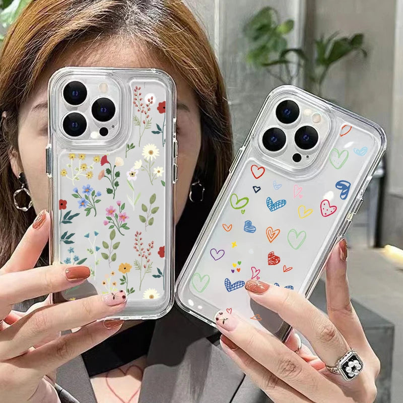 Flower Love Soft Silicone Phone Case For iPhone 15 14 13 12 Pro Max