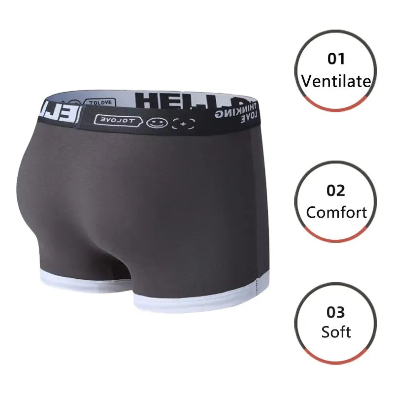 Mens Boxer Shorts Panties Cotton Underwear Breathable Soft