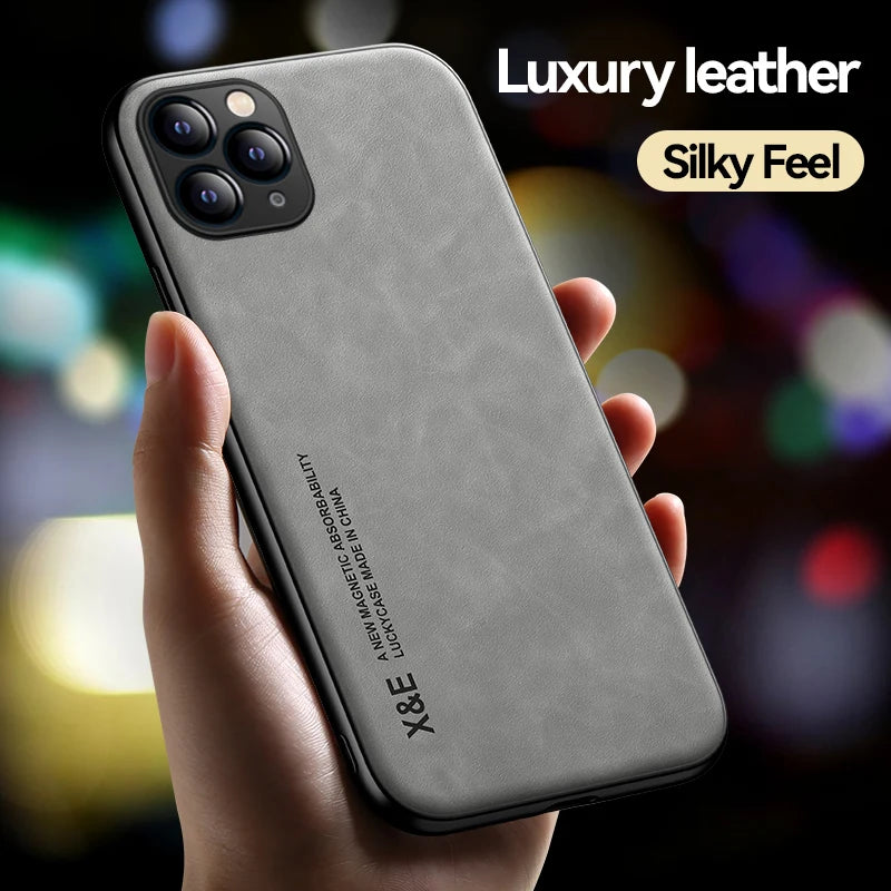 Luxury Leather Phone Case For iPhone 15 14 13 12 11 Pro Max Mini