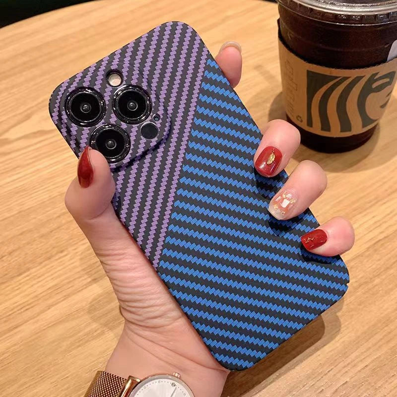 Luxury Ultra Thin Carbon Fiber Texture Matte Case for iPhone 15 14 13 Pro Max