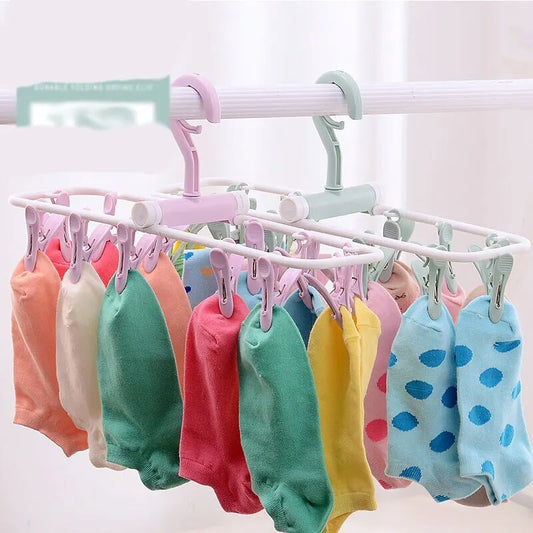 12 Sock Clip Multifunctional Sock Drying Clip Cloth Hanger