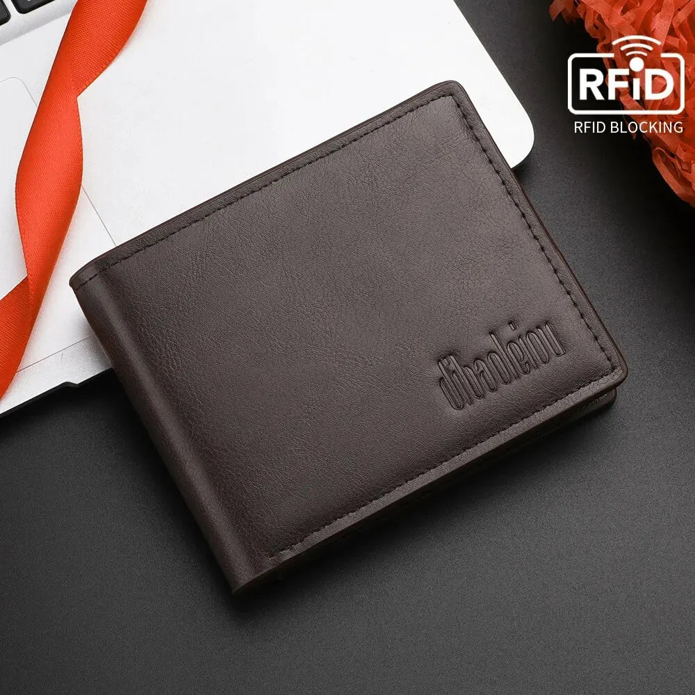 Rfid Mens Card Holder Slim Wallet PU Leather