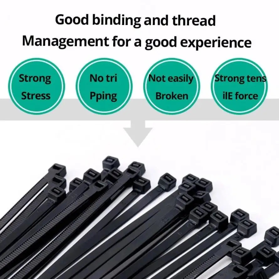 100 Pieces Cable Ties Fastening Rings Reusable