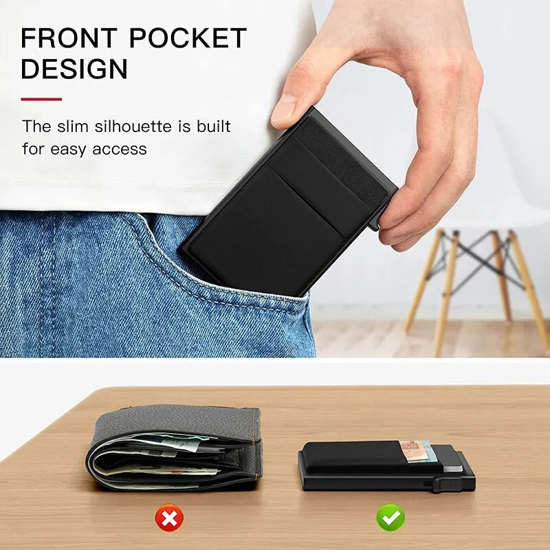 Rfid Credit Card Holder Mini Metal Wallet