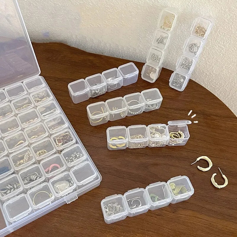 28 Grids Plastic Jewelry Storage Box Organizer