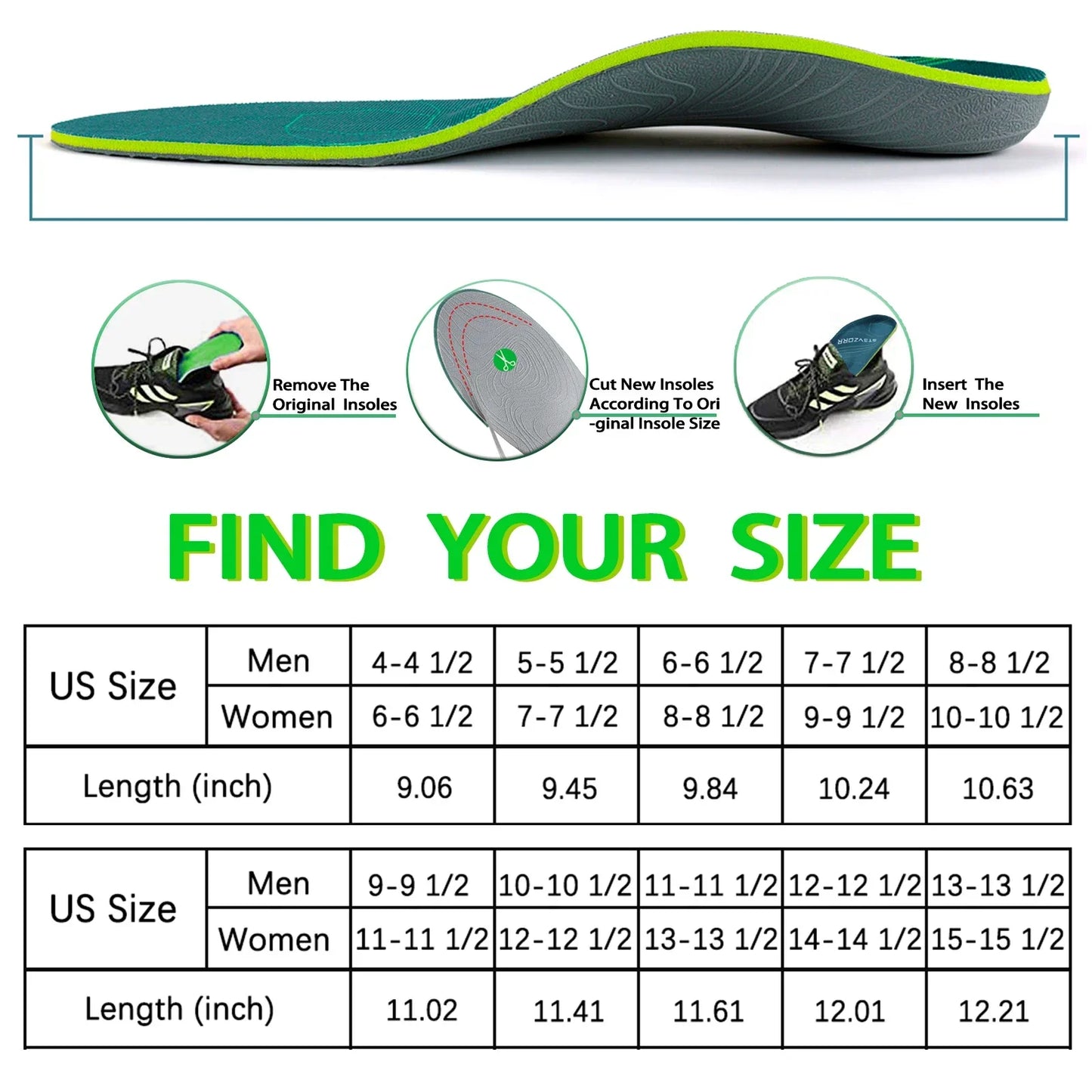 Arch Support Orthopedic Insoles for Flat Feet Relief Step with Confidence