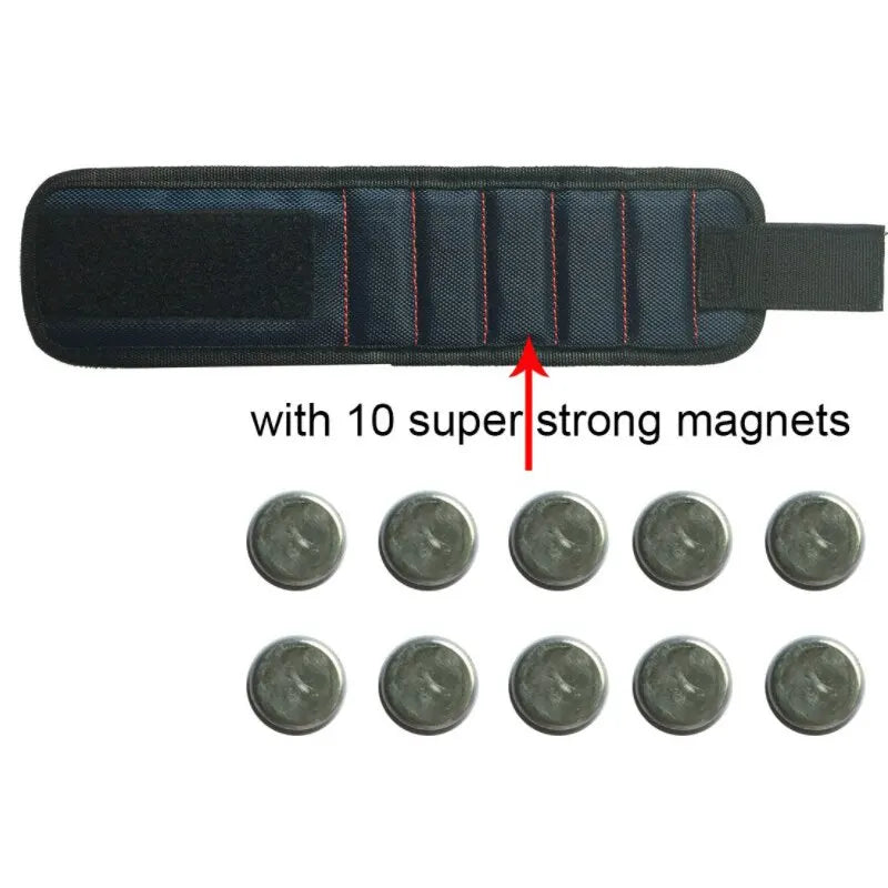 Strong Magnetic Wristband Tool Bag Electrician Adjustable Wrist Belt