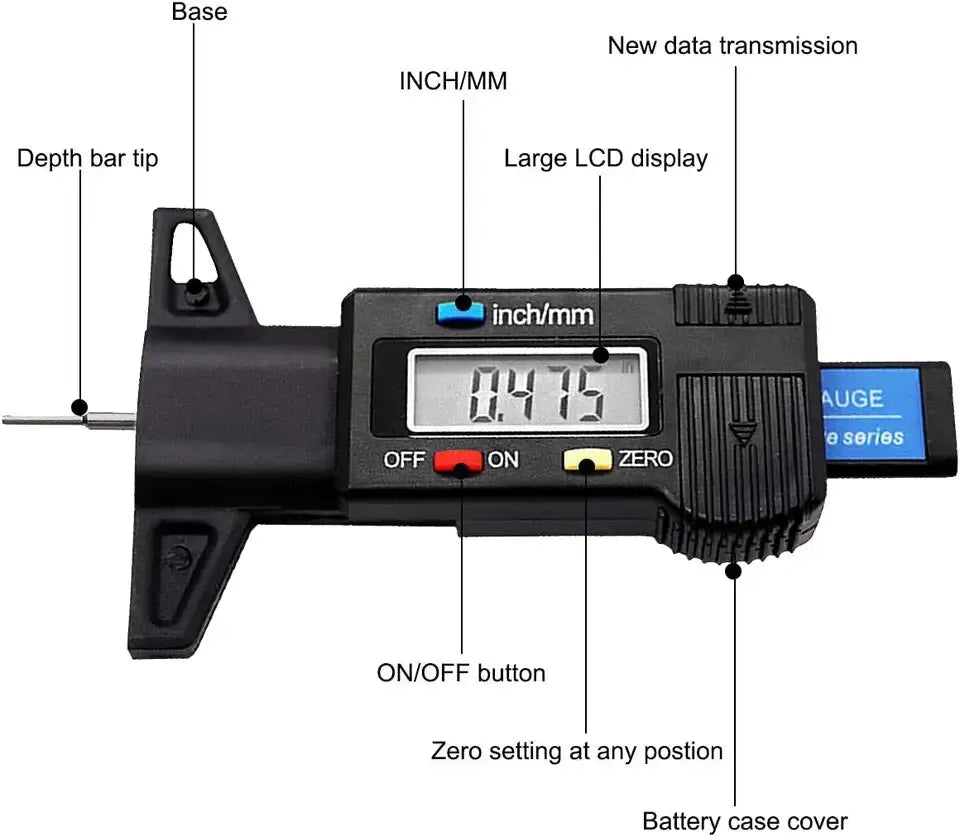 Digital Depth Gauge Caliper Tread Depth