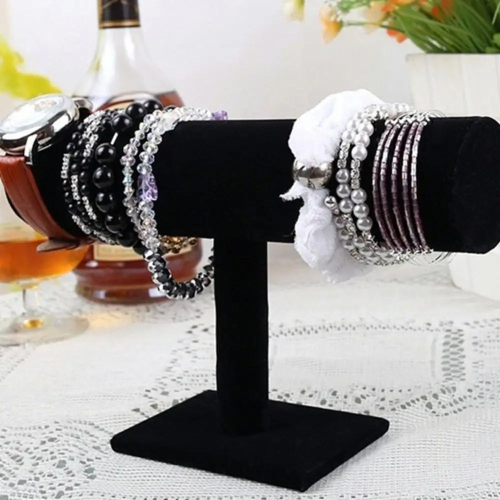 Single Tier Velvet Jewelry Hard Display Stand Holder