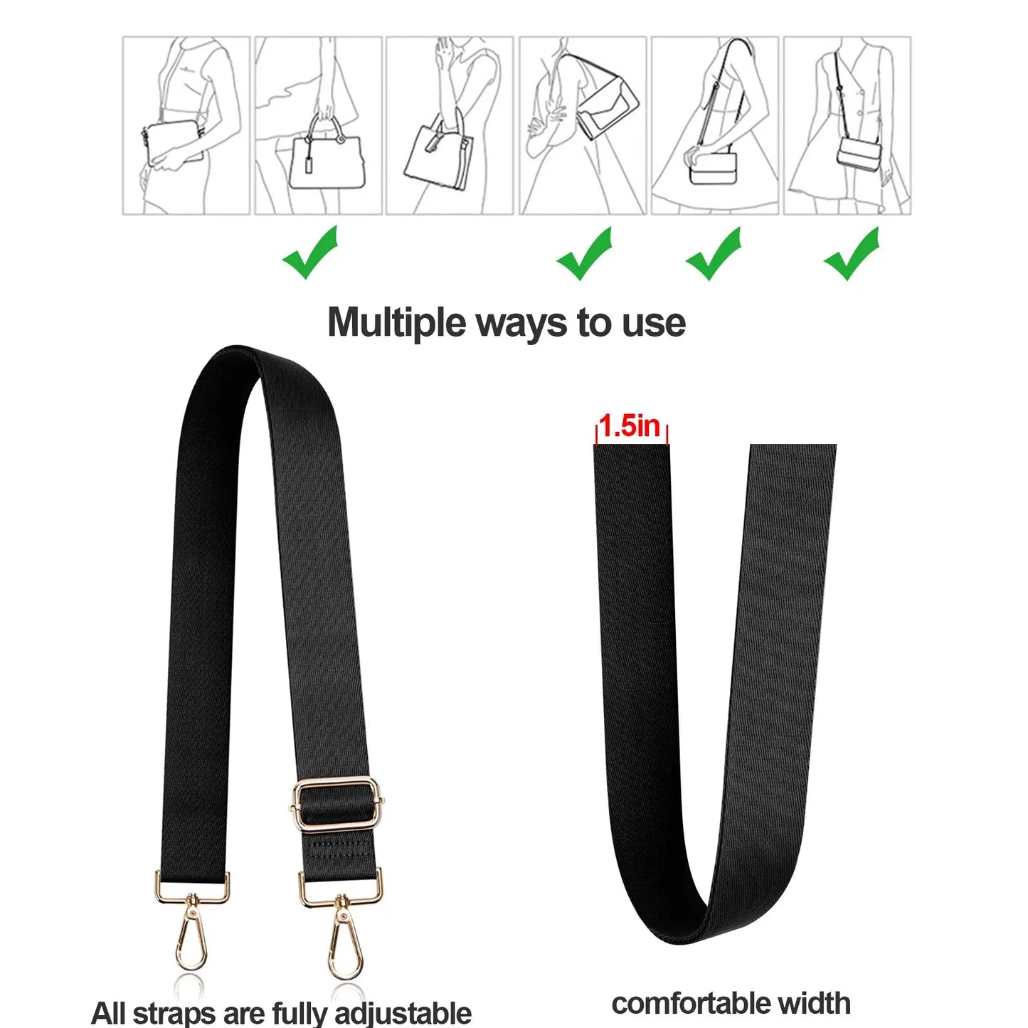 Purse Strap Handbags Crossbody Womens Adjustable Replacement Bag Belt