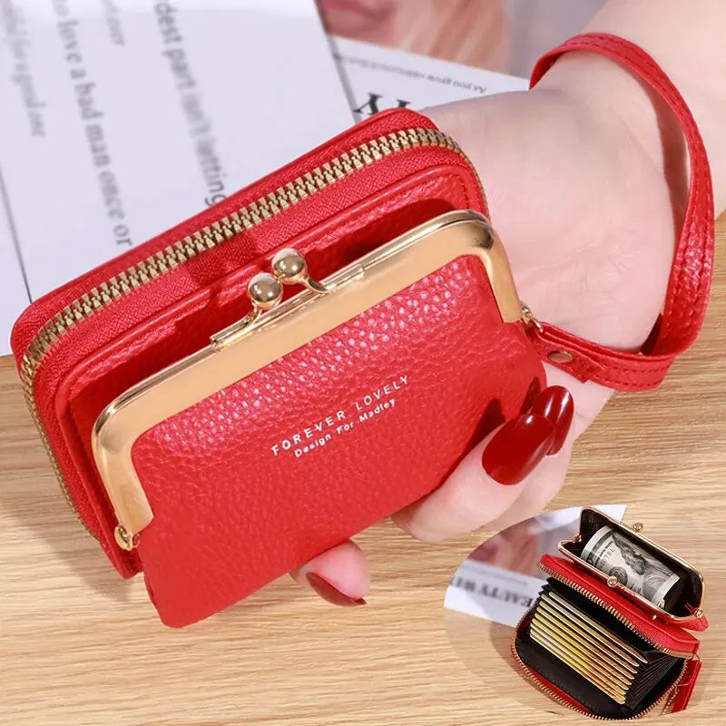 Womens Wallet Wrist Strap Large Capacity Coin Clip Bag