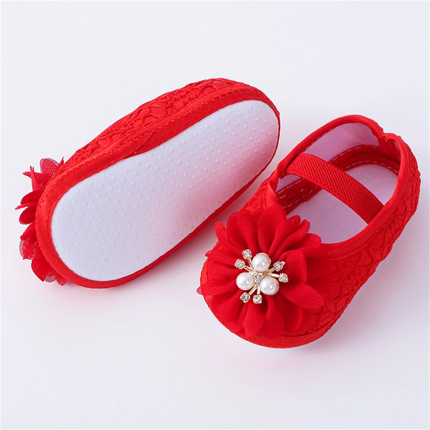 Infant Baby Girls Flats Soft Sole Non Slip Shoes and Headband