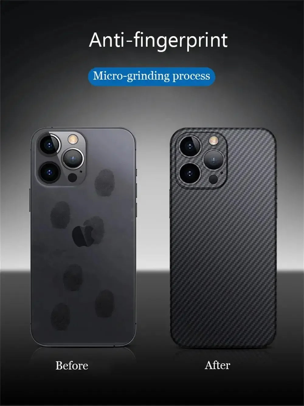 Ultra Thin Carbon Fiber Matte Case For iPhone 15 14 13 12 11 Pro Max