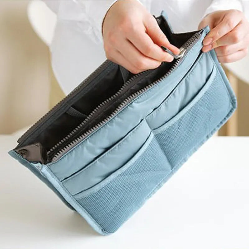 Handheld Double Zipper Multifunctional Cosmetic Bag Large Capacity