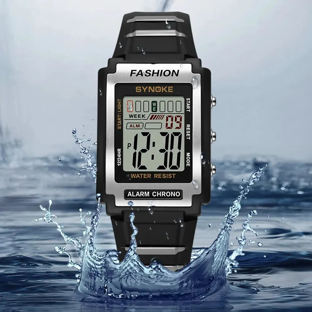 SYNOKE Mens Sports Digital Watch Waterproof 50M