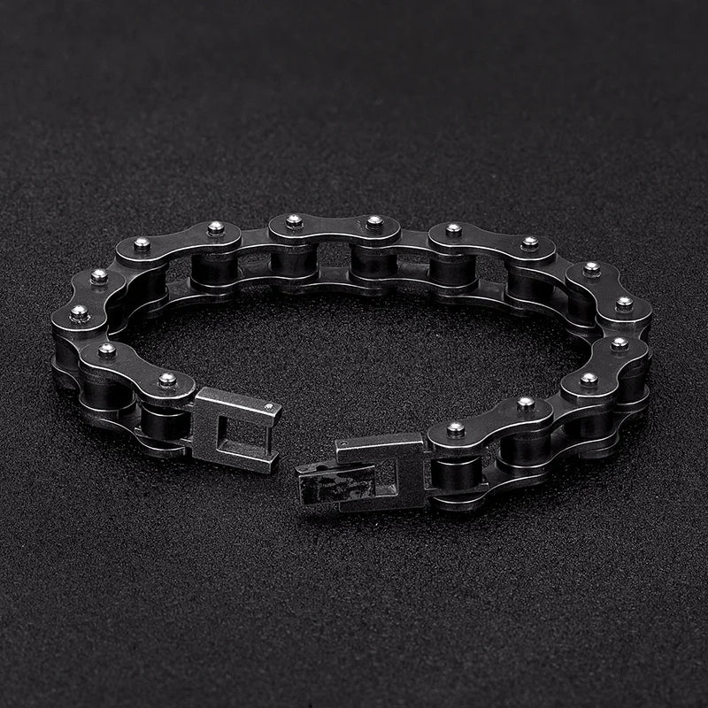 Locomotive Men Punk Rock Bicycle Chain Bracelet Stainless Steel Chain