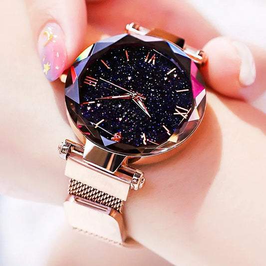 Womens Fashion Starry Sky Watch Mesh