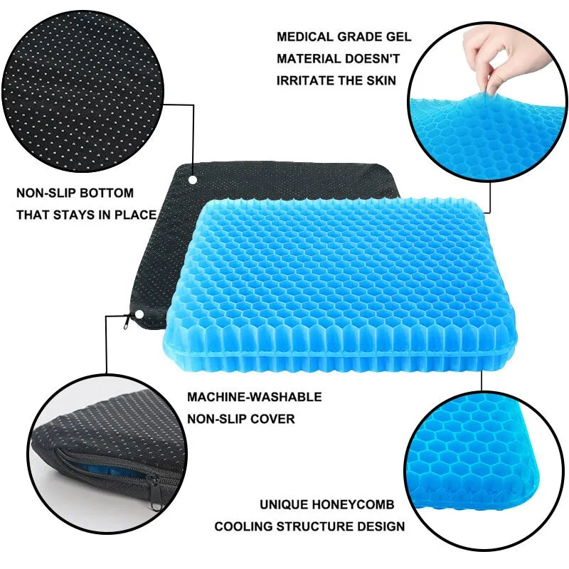 Gel Seat Cushion Pressure Relief Back Tailbone Pain