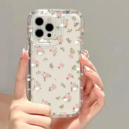 Flower Phone Case For iPhone 15 14 13 Pro Max Aesthetic Floral Cute Cover