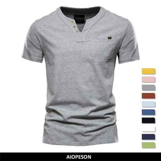 Casual Cotton Mens T Shirts Summer Short Sleeve Top Tees