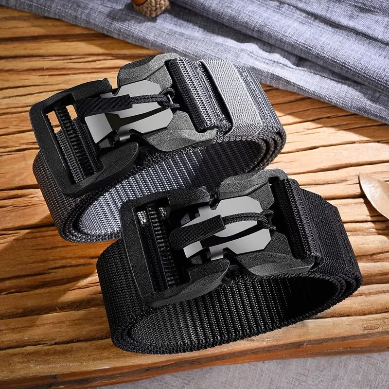 Tactical Belt Nylon Magnetic Buckle Quick Release Elastic