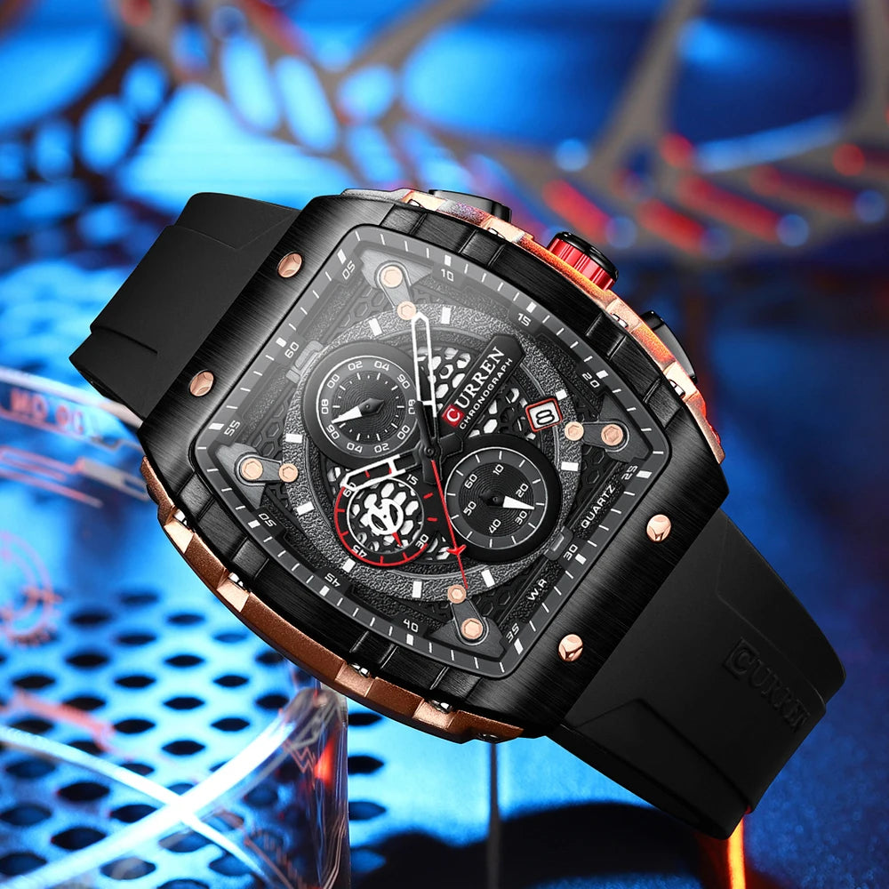 Mens Quartz Watch Waterproof Luminous Chronograph Wristwatch