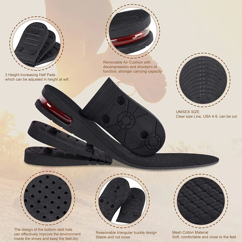 Air Cushion Height Increase Insoles Elevate Your Style Instantly