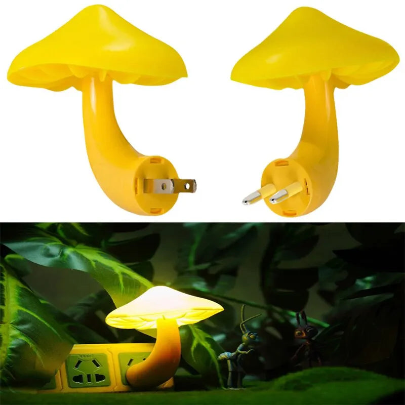 LED Night Light Mushroom Wall Lamp EU Plug