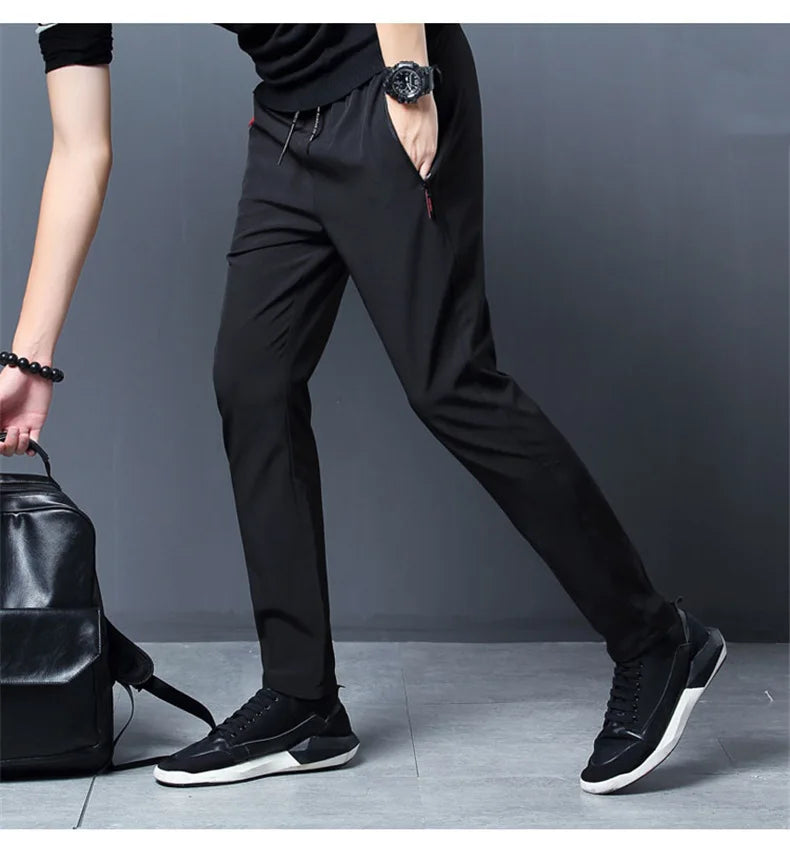 Mens Running Pants Quick Dry Thin Casual Trousers Sportswear
