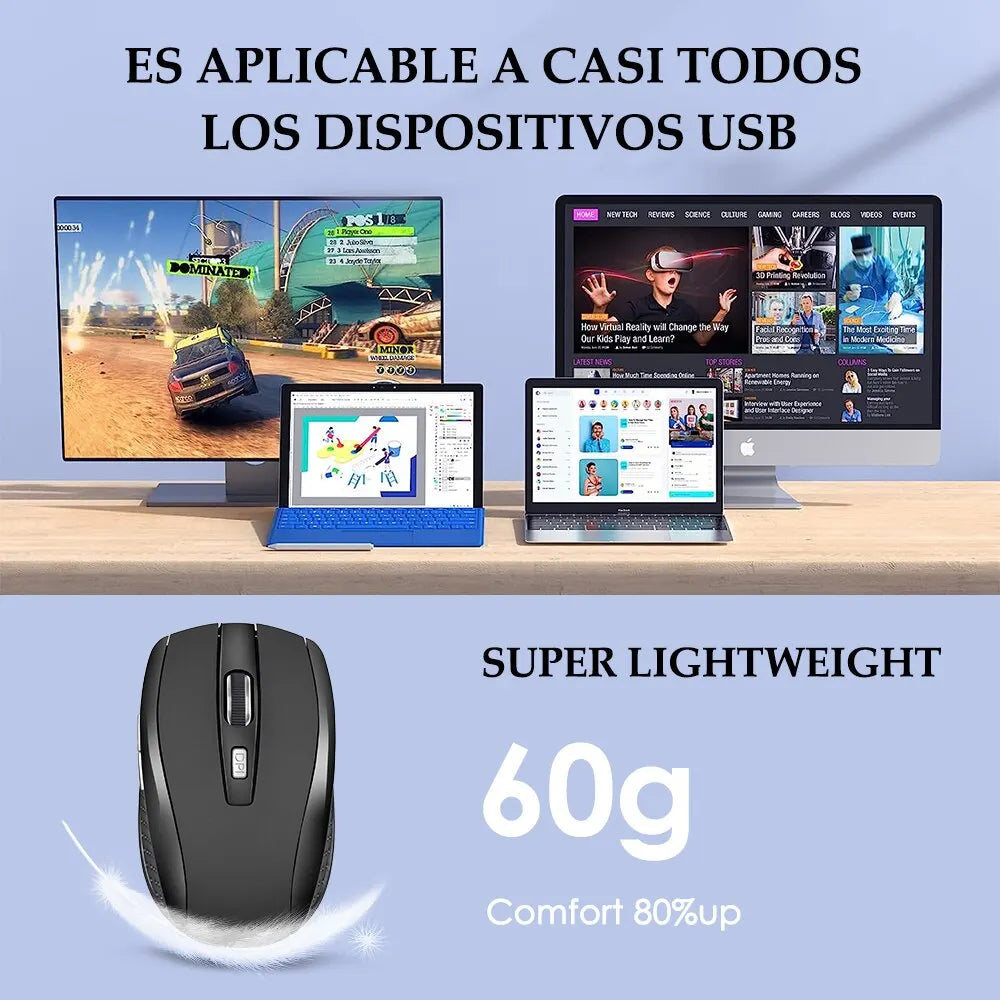 Wireless Mouse Silent 2.4G Portable Adjustable DPI Levels