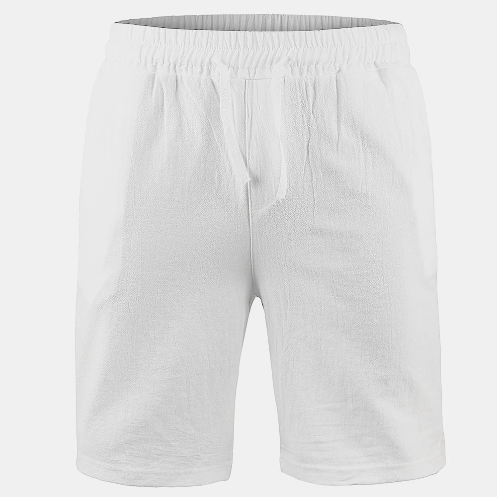 Mens Cotton Linen Shorts Pants Male Summer Breathable Trousers