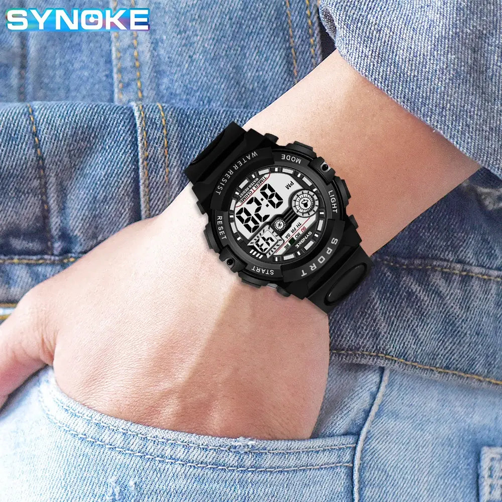 SYNOKE Men Student Digital Watch Waterproof Multifunction