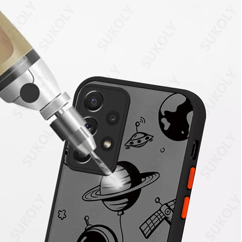 Cute Space Astronaut Phone Case For Samsung Galaxy S23 S22 S21 S20 A54 A71