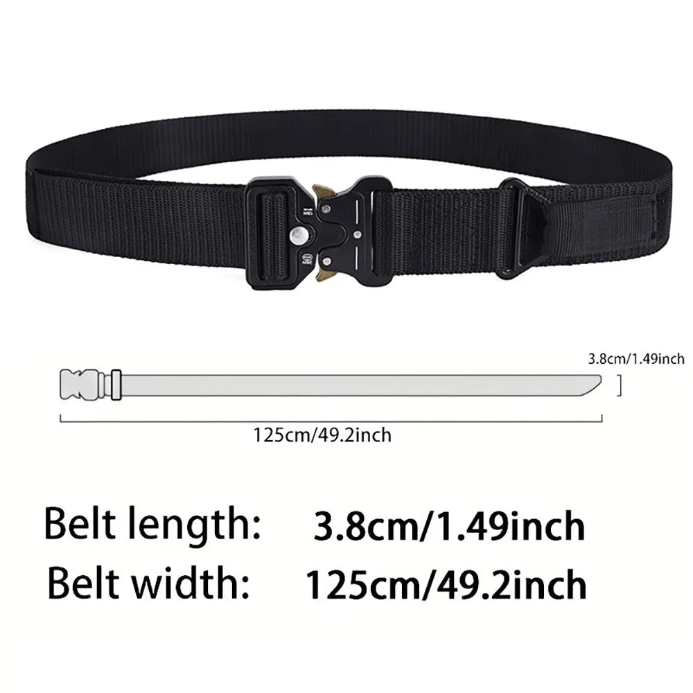 Mens Belt Outdoor Hunting Tactical Multifunction Buckle Nylon