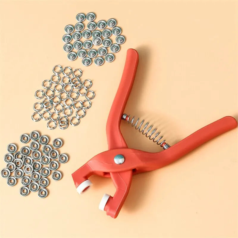 Plier Tool and 50 Set Metal Snap Button Kit Clothing Sewing