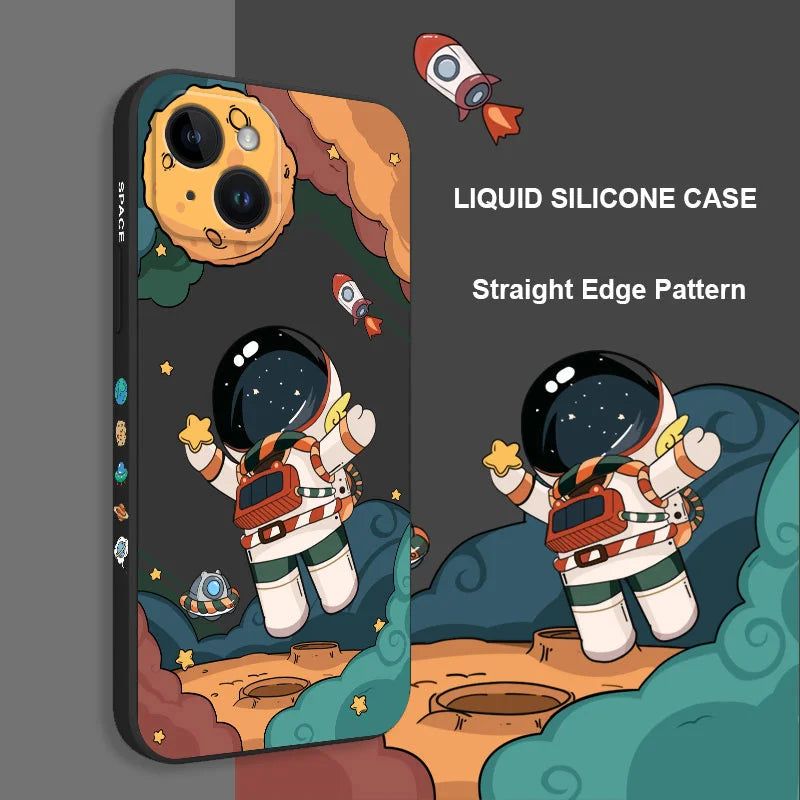 Hello Astronaut Phone Case For iPhone 15 14 13 12 11 Pro Max Mini