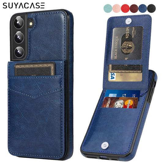 Stand Holder Wallet Leather Phone Case For Galaxy S24 S23 S22 S21