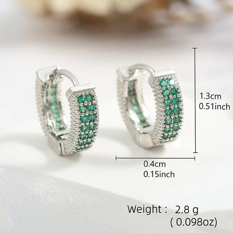 Trendy Copper Zirconia Round Earrings For Women Girls